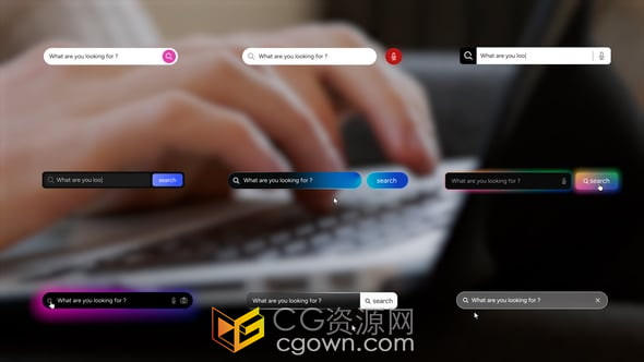 9種設(shè)計搜索欄動畫效果-AE模板下載
