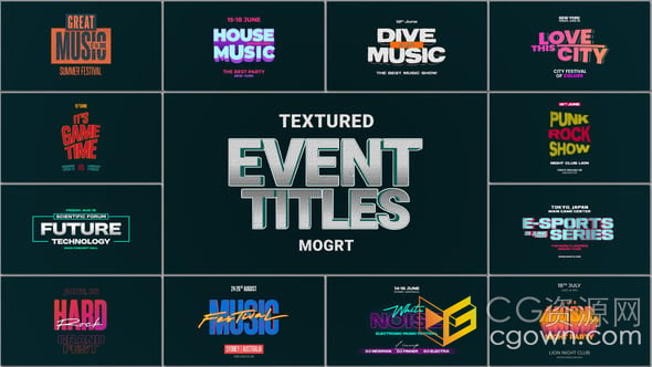 12款动态排版文字标题动画-AE模板下载