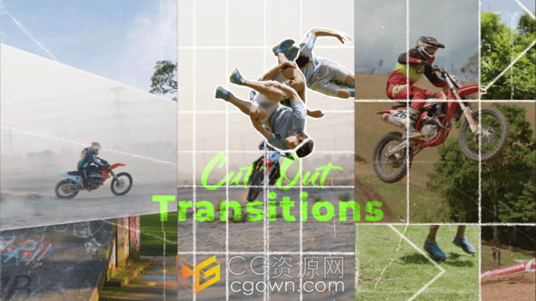 線條切割紙拼貼畫撕紙定格動(dòng)畫轉(zhuǎn)場效果豎屏版-AE模板