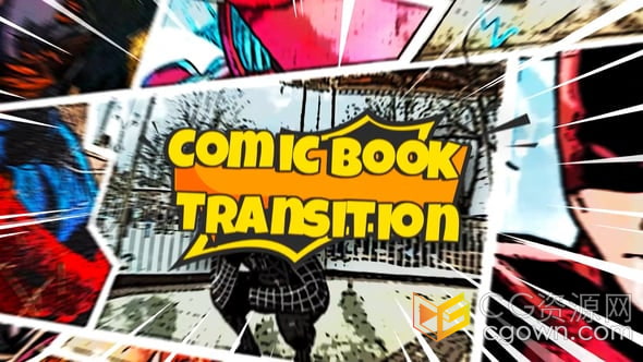 动态弹出效果动画语音气泡英雄漫画风格卡通转场元素-AE模板