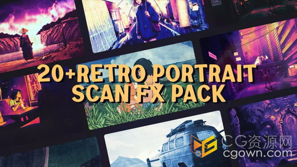 20种复古VHS纹理视频画面特效FX叠加层-AE模板