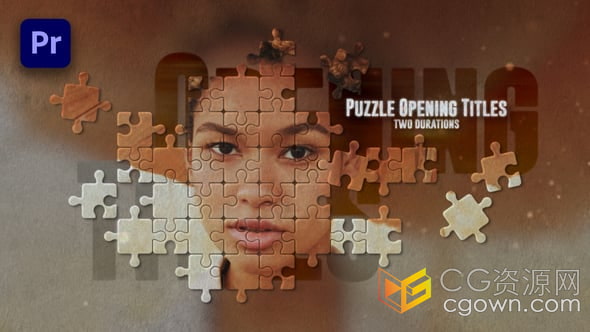 拼圖游戲風(fēng)格介紹宣傳開場(chǎng)視頻片頭-PR模板