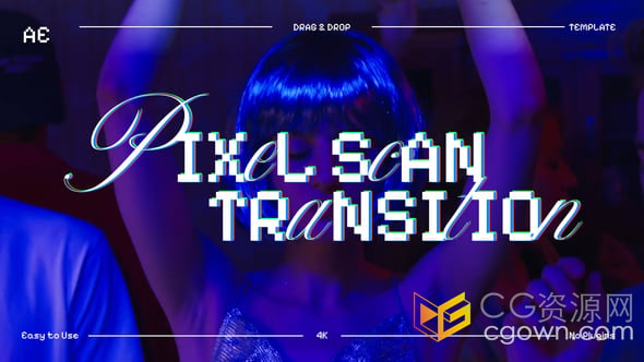 复古像素扫描线动画特效转场动画效果-AE模板下载-CG资源网 复古像素扫描线动画特效转场动画效果-AE模板下载