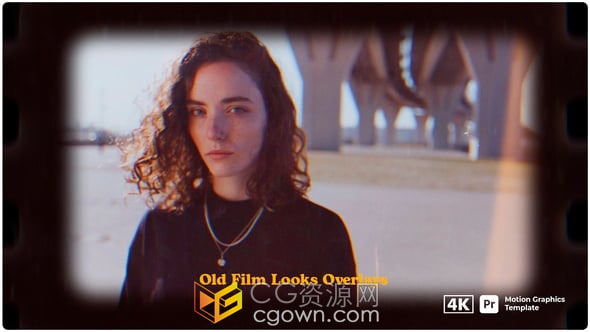 老電影效果疊加顆?；覊m劃痕閃爍膠片灼燒效果-PR模板