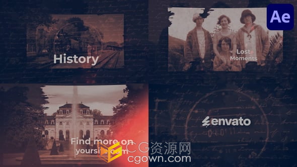 历史纪录片重大事件介绍视频-AE模板下载