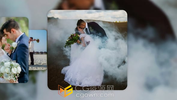 婚礼照片幻灯片动画婚纱照视频相册制作-AE模板