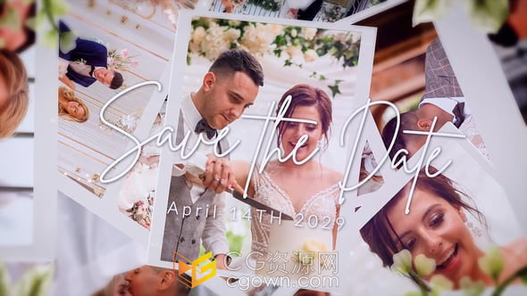 婚纱照幻灯片婚礼视频相册动画-AE模板