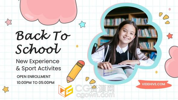 開學(xué)介紹返?；脽羝逃麄饕曨l-AE模板