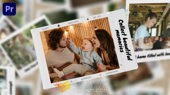 PR模板-拍立得照片幻燈片個人專輯家庭美好回憶視頻相冊