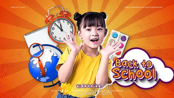 卡通風格設計充滿活力創(chuàng)意教育宣傳視頻-AE模板