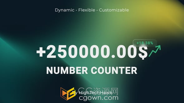 动态数字统计销售金额数据信息动画-AE模板