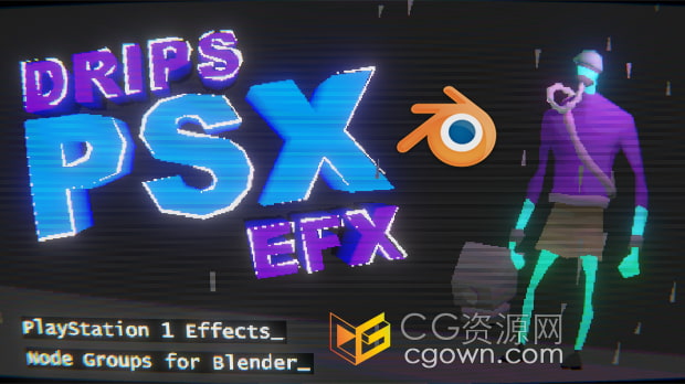 Blender插件Drips Psx Efx V1.4模拟低像素风格