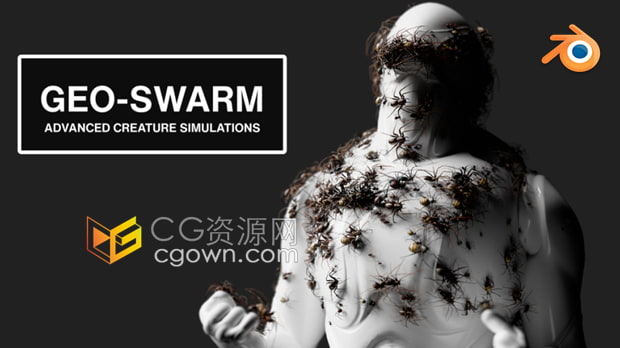 Blender插件Geo-Swarm V3模拟生物昆虫群体动画