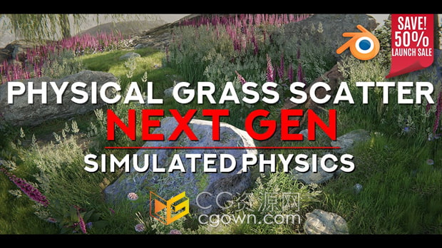 Blender插件Physical Grass Scatter And Draw V1.1.1實(shí)時(shí)物理草地散布和繪制+視頻教程