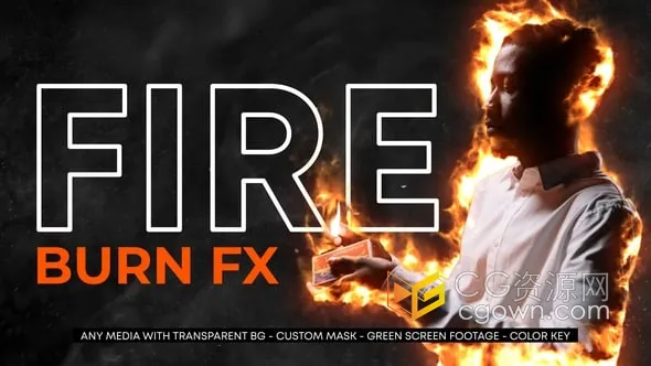 达芬奇插件-视频照片LOGO生成火焰燃烧特效效果Fire Burn Effect