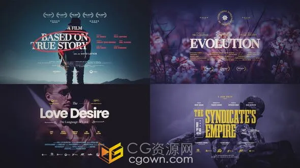 AE模板下载纪录片标题电影海报12个电影片名-CG资源网 AE模板下载纪录片标题电影海报12个电影片名