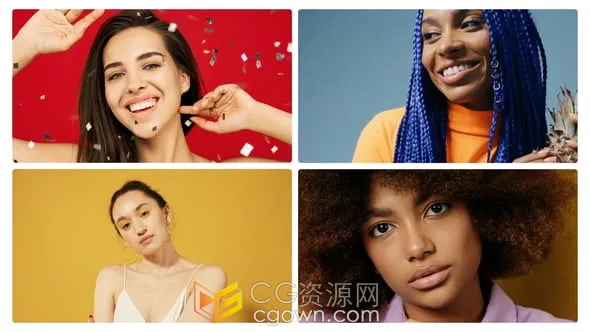 AE模板-垂直多屏幻灯片图像照片拼贴动态海报现代创意短视频广告