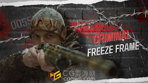 AE模板-刑事案件城市犯罪定格介绍冻结效果侦探警匪电影片头
