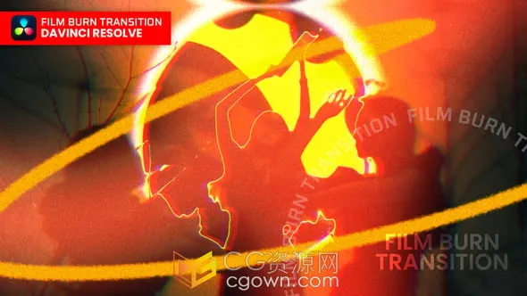10种样式电影胶片燃烧过渡-DR达芬奇模板