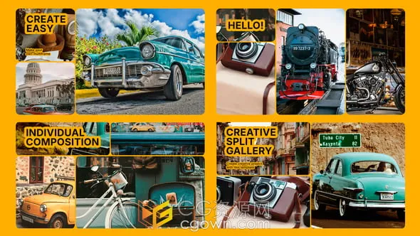 网格分屏拼贴效果介绍幻灯片视频动画-AE模板-CG资源网 网格分屏拼贴效果介绍幻灯片视频动画-AE模板