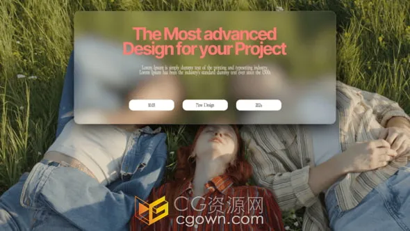 液态玻璃设计卡片式窗口介绍文字标题动画-AE模板