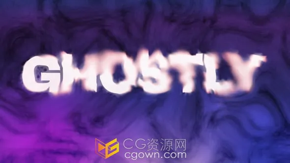 闪电烟雾文字效果适合惊悚恐怖视频鬼片字幕动画-AE模板