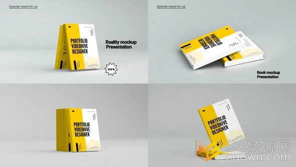 3D场景书籍演示畅销书介绍书本杂志新书视频广告-AE模板