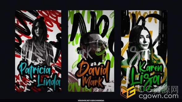 艺术涂鸦风格网红知名博主人物介绍宣传海报-AE短视频模板