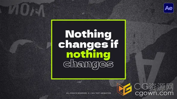 AE模板-4K超高清带方框粗体大标题动力学引用文本动画