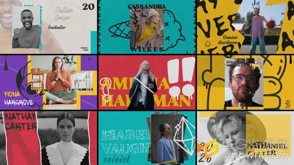 AE模板-大胆的涂鸦冻结方框元素时尚定格介绍视频制作-CG资源网 AE模板-大胆的涂鸦冻结方框元素时尚定格介绍视频制作