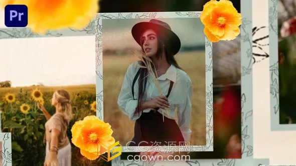 花卉主题幻灯片庆祝甜蜜时刻浪漫回忆照片视频相册-PR模板-CG资源网 花卉主题幻灯片庆祝甜蜜时刻浪漫回忆照片视频相册-PR模板