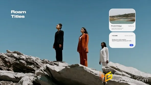 6组视频中窗口卡片样式介绍字幕信息动画-AE模板