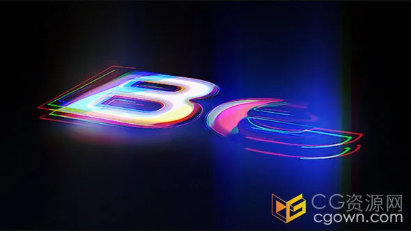 AE模板-RGB标志动画显示非常实用的企业光效LOGO片头