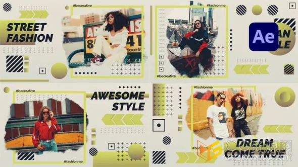 时尚潮流品牌介绍模特演示服饰精品宣传视频-AE模板