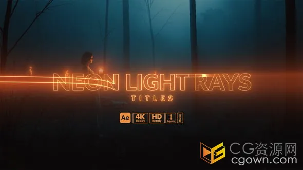 霓虹灯射线标题活力全息数字文本动画-AE模板-CG资源网 霓虹灯射线标题活力全息数字文本动画-AE模板