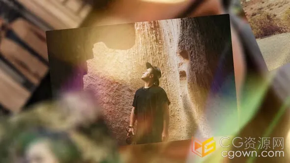 柔和过渡漏光和怀旧视觉效果家庭专辑情感照片幻灯片-AE模板