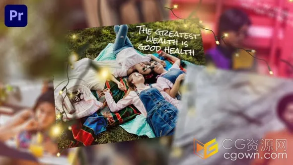 PR模板-家庭聚会美好回忆视频相册彩灯元素温馨时刻幻灯片