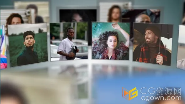 AE模板-快速轮播照片标志显示现代公司企业LOGO动画