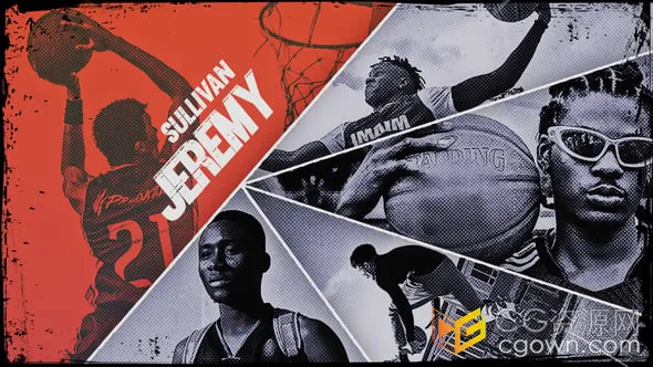 漫画风格游戏花名册阵容玩家介绍运动队演示体育赛事宣传-AE模板