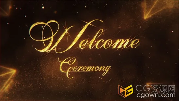 金色奢华粒子标题高端婚礼片头时尚颁奖典礼开场-PR模板