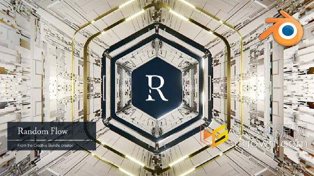 Blender 5.0插件Random Flow v3.7.4科技感网格器模型生成器+预设库