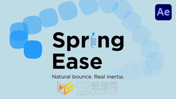 AE脚本Spring Ease v1.0物理动力学惯性弹跳效果MG动画+视频教程