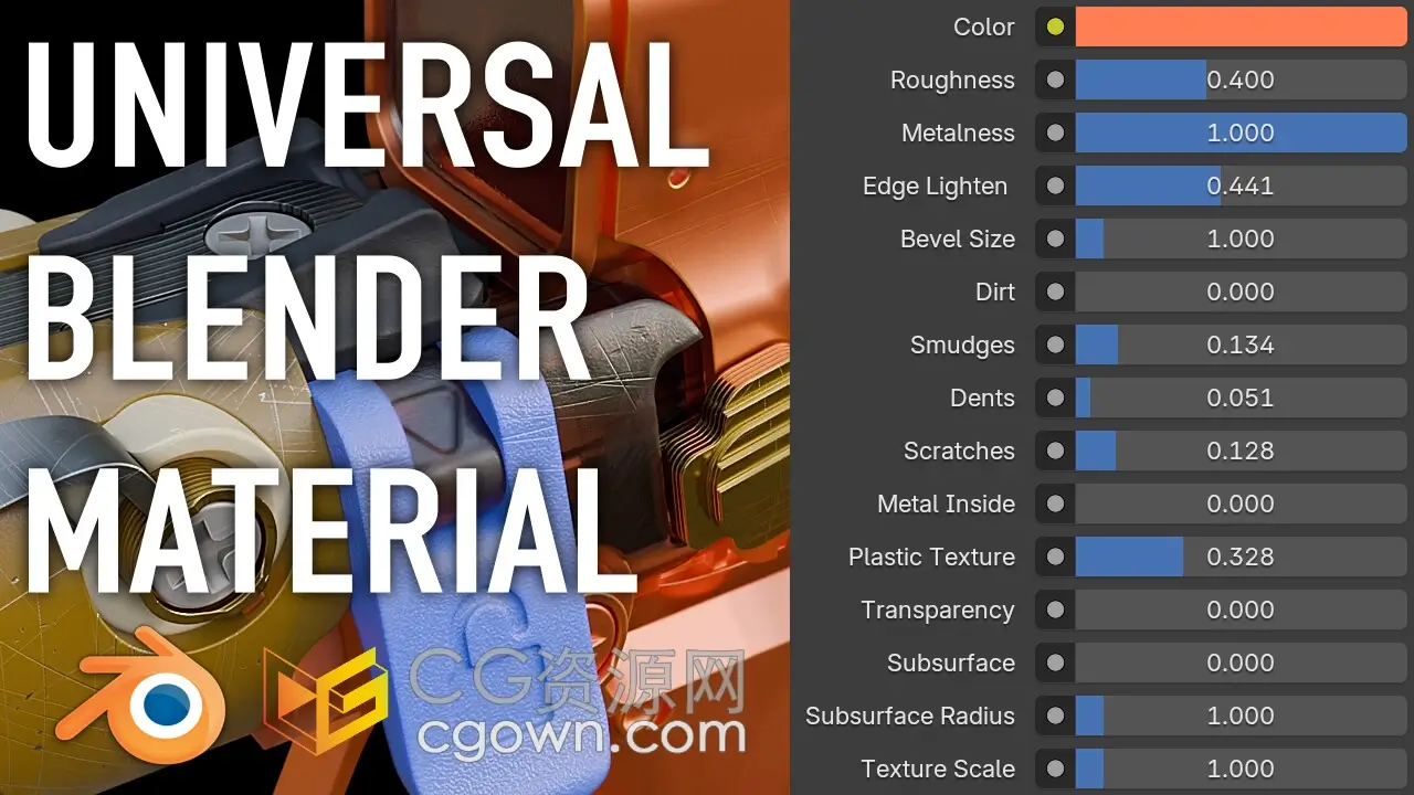 Blender插件Universal Blender Material V1快速贴图材质工具