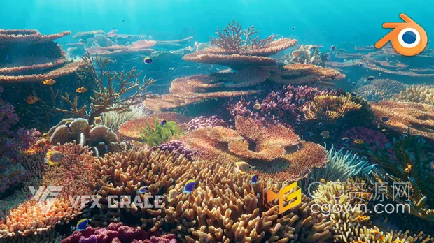 Blender插件Corals Collection海底珊瑚系列3D模型资产预设包