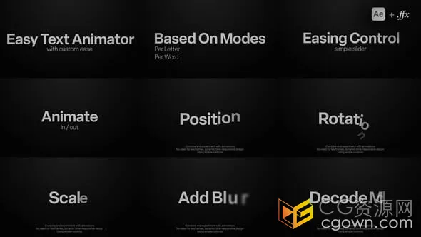 逐字显示效果文本动画适用于重点提示信息特殊对话情境-AE模板-CG资源网 逐字显示效果文本动画适用于重点提示信息特殊对话情境-AE模板