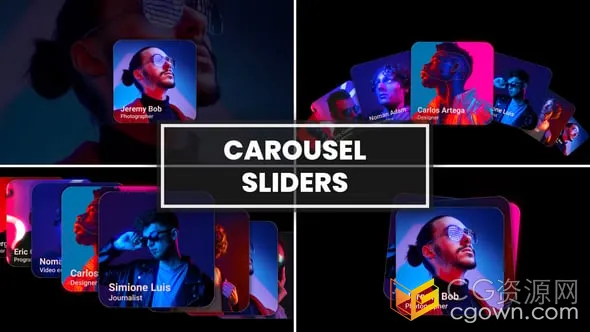 旋转木马轮播展示照片动画幻灯片视频制作-AE模板-CG资源网 旋转木马轮播展示照片动画幻灯片视频制作-AE模板