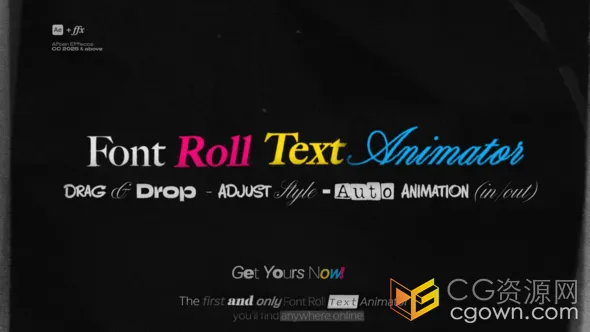 字体滚动文本动画器定格抖动文字效果-AE模板-CG资源网 字体滚动文本动画器定格抖动文字效果-AE模板