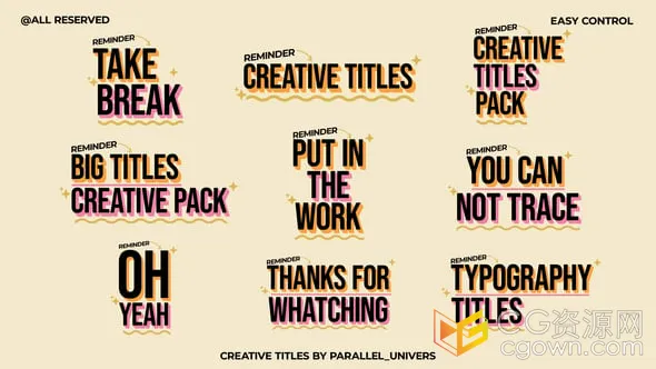 创意标题粗体文本动画动态视频字幕效果-AE模板-CG资源网 创意标题粗体文本动画动态视频字幕效果-AE模板