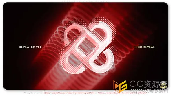 AE模板-发光线条融合创造出3D空间维度感和能量感技术标志显示