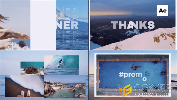 现代设计创意文本动画时尚过渡效果夏季主题宣传片活动介绍-AE视频模板